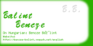 balint bencze business card